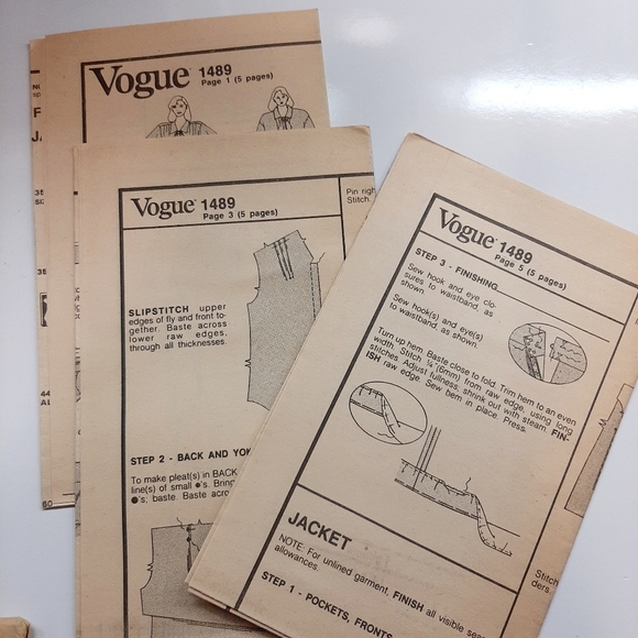 VTG VOGUE JOSEPH PICONE PATTERN  1489 - Picture 8 of 11